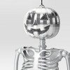 36" Poseable Pumpkin Skeleton with Silver Disco Jack Head Halloween Decorative Prop Silver - Hyde and EEK! Boutique™ - 3 of 3