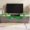 AMERLIFE 70" High Gloss TV Stand with LED Lights, Storage Cabinet & Shelf, Fits 80" TVs - 2 of 4