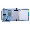 Case-it 3" Printed Nylon Ring Binder with Internal/External Pockets Hypnotic Blue Striped Center - 3 of 4