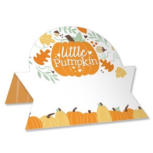 Big Dot of Happiness Little Pumpkin - Fall Birthday Party or Baby Shower Tent Buffet Card - Table Setting Name Place Cards - Set of 24 - 1 of 4
