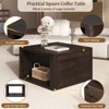 RISOKEYS 30.8" Square Coffee Table - Farmhouse Coffee Table with Storage, Center Table with Half Open Storage Compartment for Living Room - 2 of 4