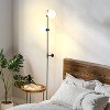 Brightech Equinox Integrated LED Wall Sconce Lamp Classic Black: 62" Tall, 2 Frosted Globes, Easy Mount, 2700K Warm Light - image 2 of 4