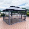 13x10 Outdoor Patio Gazebo Canopy Tent With Ventilated Double Roof And Mosquito net(Detachable Mesh Screen On All Sides) - 3 of 4
