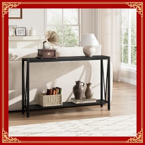 Garvee Console Table, 2-Tier Entryway Table with Storage, 43" Narrow Sofa Table with V Design, Industrial Console Table - 1 of 4