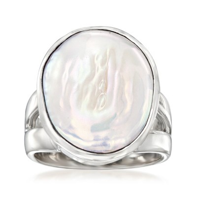 Ross-Simons 16.5-17.5mm Cultured Biwa Pearl Ring in Sterling Silver