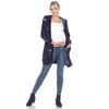 Maternity Hooded Open Front High Pile Fleece Coat -White Mark - 4 of 4
