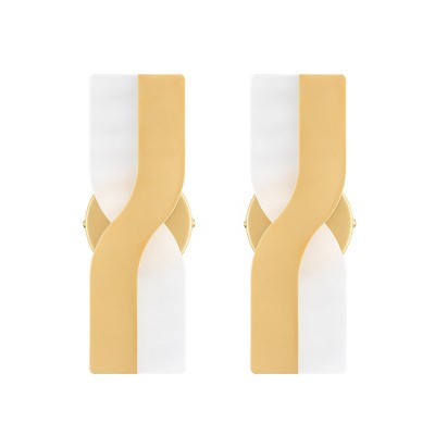 Claxy Led Wall Sconces Set of Two Gold Wall Light Modern Bathroom Vanity Light 4000k