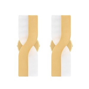 Claxy Led Wall Sconces Set of Two Gold Wall Light Modern Bathroom Vanity Light 4000k - 1 of 4