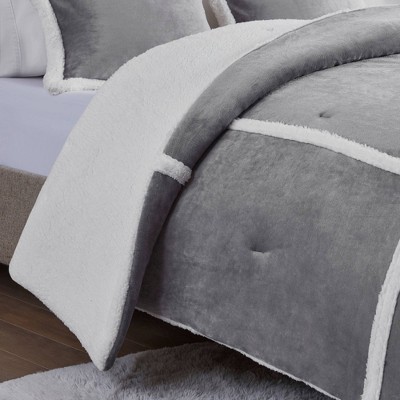 Twin Gray Reversible Down Alternative Comforter Set