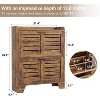 Acekool Farmhouse Slim Shoe Cabinet - 2 Flip Drawers & Hooks for Entryway, Louvered Rustic Brown Organizer Fits Narrow - 2 of 4