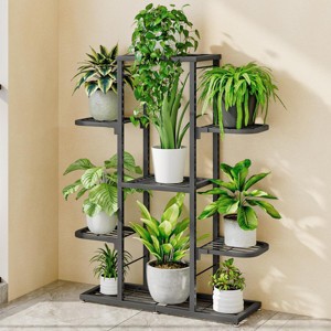 Zstar Plant Stand Indoor & Outdoor, Metal Tiered Shelf for Plants, Space-Saving Patio Plant for Home Decor, General Organization - 1 of 4