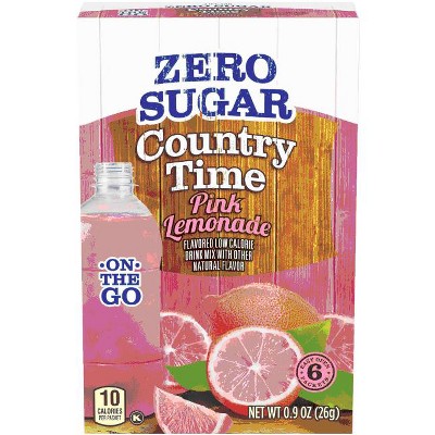Country Time Zero Sugar Pink Lemonade Sugar Free Drink Mix Singles, 6 ct On-the-Go Packets (Pack of 5)