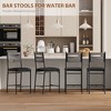 Bar Stools Set of 4, Upholstered Bar Chairs with Back, 44.4 Inches Kitchen Bar Stools with Footrest, Thick Cushion - 4 of 4