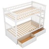 NicBex Twin Size Bunk Bed Convertible Design Bed Frame with 2 Drawers, Guardrails and Ladder, No Spring Box Required - 3 of 4