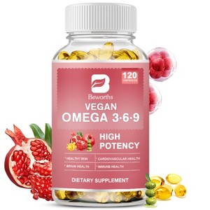 B Beworth Omega 3-6-9 Oil Vegan Capsules, 120ct - 1 of 4