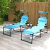 Outsunny Outdoor Lounge Chair, 4 Position Adjustable Backrest Folding Lounge, Cushioned Tanning Chair w/ Pillow Headrest - 3 of 4