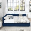 CAVINAS Queen Size Velvet Upholstered Daybed Bed Frame with Comfy Backrest & 2 Drawers,No Box Spring Needed - 3 of 4