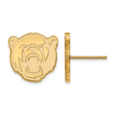 Black Bow Jewelry 14k Yellow Gold Baylor Bears NCAA Post Earrings