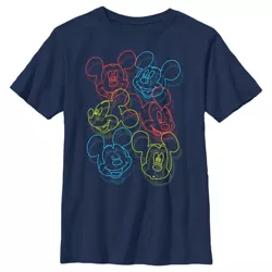 Disney Mickey Mouse Distressed Colorful Tall Letters Mickey Men's T-Shirt 