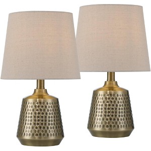 360 Lighting Argus 16" High Textured Brass Table Lamp Set of 2 - 1 of 4