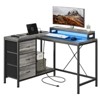 CuisinSmart 43In L Shaped Computer Desk, 3-Drawer Gaming Desk with Storage Shelves and Monitor Stand, Reversible Home Office Desk - 2 of 4