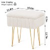 Itopfox Modern Faux Mink Fur Footstool with Metal Legs, Multifunctional Storage Ottoman for Bedroom, Living Room, Office, Makeup Chair, Footrest - 2 of 4