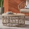 Vynxaria Patio Coffee Tables - 32.5" Boho-Inspired Wicker Weave Outdoor Table - 2 of 4