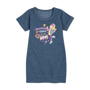 JoJo Siwa Time Of My Life Graphic Short Sleeve Fleece Dress - Heather Navy - Small - 1 of 4