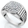 Pompeii3 1/2Ct Men's Everett Diamond Wedding Ring 10k Gold Anniversary Band Lab Created - 3 of 4