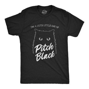 Mens I'm A Cute Little Ray Of Pitch Black T Shirt Funny Pet Cat Kitty Halloween Graphic Novelty Tee - Crazy Dog Men's T Shirt - 1 of 4
