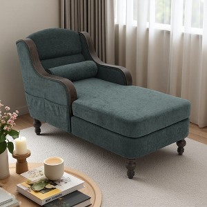 Oversized Indoor Fabric Recliner Chair with Side Storage Pockets - 1 of 4