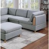 Okak Modern Convertible Sectional Sofa Couch with 3 Corner Wedges, 2 Armless Chairs, 1 Ottomans, Dorris Fabric 6pc Modular Sofa for Living Room, Gray - 2 of 4