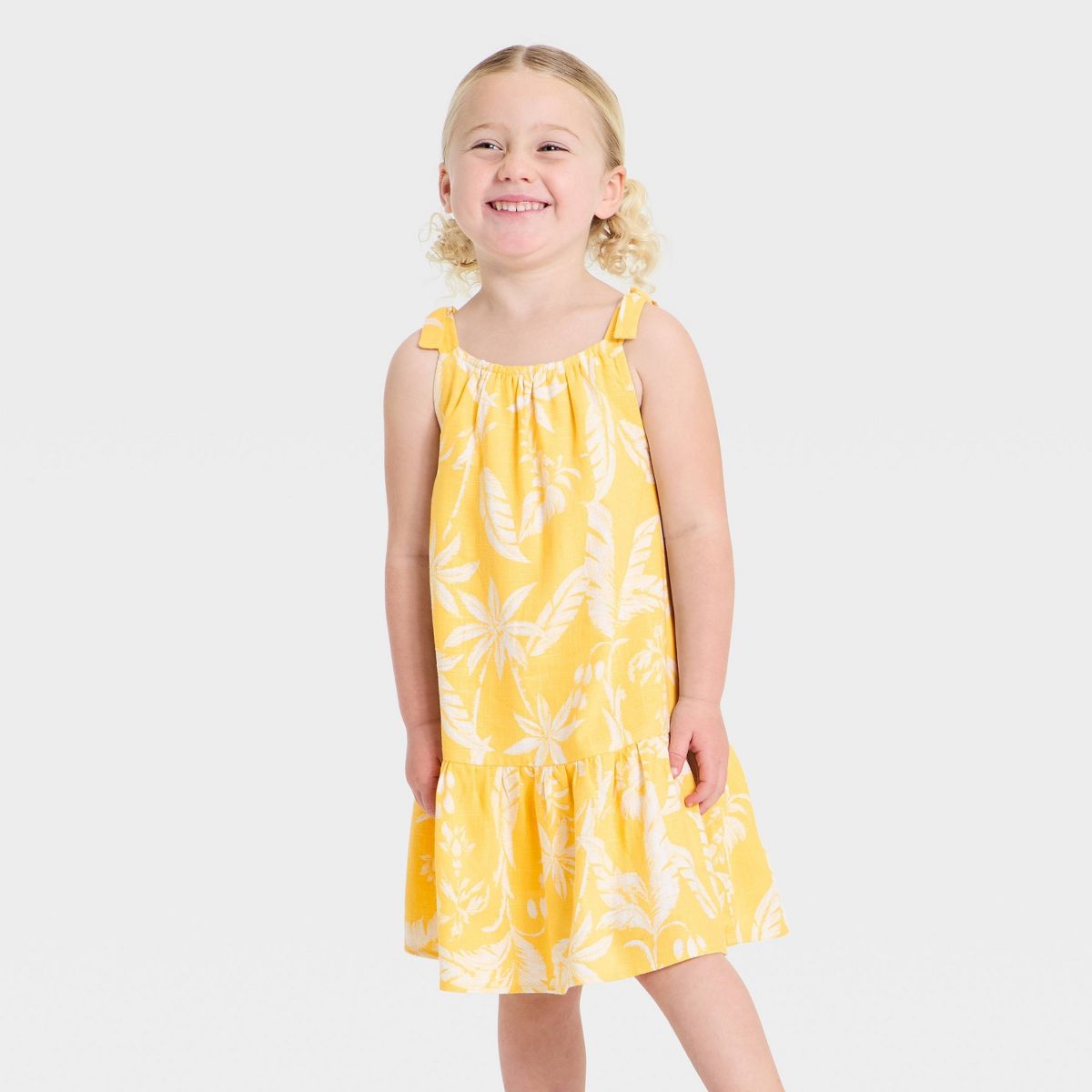 Toddler Girls' Bow Strapped Dress - Cat & Jack™ Yellow