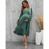 Clearlove Women's Maternity Dress Ruffle Long Sleeve Pregnancy Clothes - 4 of 4