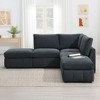 NicBex Modern L Shape Sectional Sofa Corduroy Armless Modular Couch with 2 Ottomans for Living Room and Office - 3 of 4