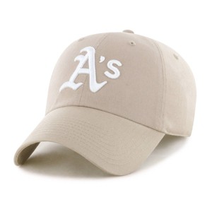 MLB Oakland Athletics Khaki Clean Up Hat: Adjustable Cotton Baseball Cap, Team Logo Design - 1 of 2