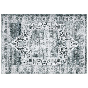 Vintage Carpet Washable Carpet Soft Imitation Wool Living Room Carpet Non-slip Vintage Distressed Decorative Carpet Oriental Print Easy-to-Clean - 1 of 4