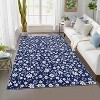 Washable Area Rug, Modern Floral Soft Thin Non Slip Carpet for Living Room, Bedroom, or Farmhouse Office - 2 of 4