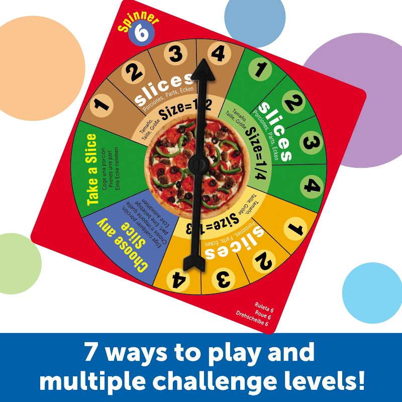 Learning Resources Pizza Fraction Fun Game, 13 Fraction Pizzas, 16 Piece Game, Ages 6+, 2 of 6