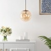 Cyril 10" Height Adjustable Pendant - PND4145 - Amber/Brass - Safavieh - 2 of 4