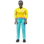Bruder Woman Toy Figure with Yellow Heart Shirt and Aqua Jeans