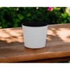 HomeRoots 6" White Recycled Plastic Indoor Outdoor Round Pot Planter - 2 of 3