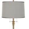 360 Lighting Dyna 58" Antique Brass Gray Faux Silk Shade Floor Lamp - 2 of 4