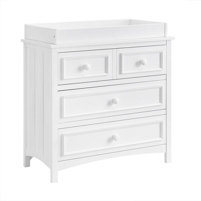 Rustic White Wood Veneer Baby Changing Topper