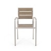 NicBex Outdoor Dining Chairs Modern Aluminum All Weather Patio Chair with Armrest for Garden,Patio,Set of 2,Natural - 2 of 4