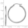 Black Bow Jewelry 2mm, 14k White Gold Diamond-cut Hoops, 30mm (1 1/8 Inch) - 3 of 4