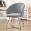 Furniliving Velvet Vanity Chair with Back, Modern Accent Chair for Vanity, Upholstered Makeup Stoolfor Bedroom, Living Room, Dressing Room - 3 of 4