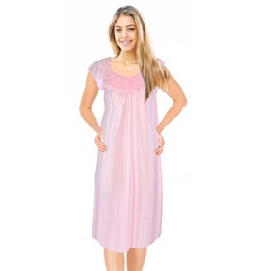 JEFFRICO Womens Short Sleeve Nightgowns Sleepwear Soft Pajama Dress Nightshirts - 1 of 4