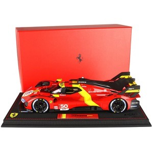 Ferrari 499P Hypercar #50 "2022 Launch Edition" Red with DISPLAY CASE Limited Edition to 599 pieces 1/18 Model Car by BBR - 1 of 4