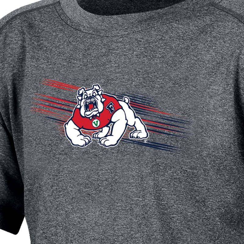 NCAA Fresno State Bulldogs Boys&#39; Gray Poly T-Shirt, 3 of 4